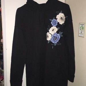 Hollister Embroidered Floral Sweatshirt Dress
